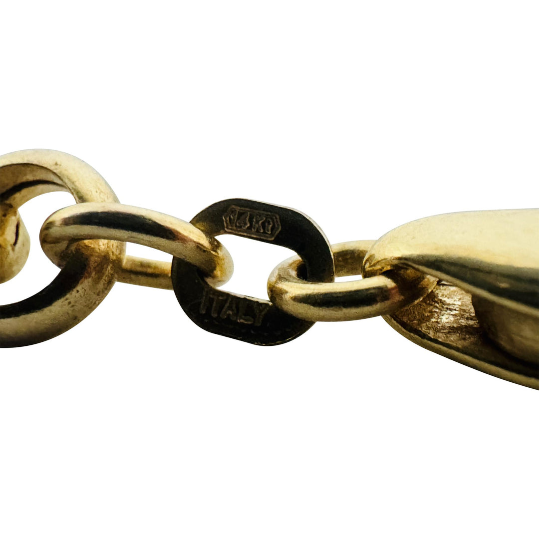 14k Yellow Gold 27g Long Polished 6mm Rolo Link Chain Necklace Italy 30"