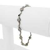 14k White Gold and Diamonds 7g Ladies Wave Link Bracelet 7.25"