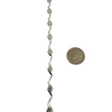 14k White Gold and Diamonds 7g Ladies Wave Link Bracelet 7.25"