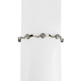 14k White Gold and Diamonds 7g Ladies Wave Link Bracelet 7.25"