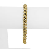 14k Yellow Gold 16.9g Ladies Polished 7mm San Marco Link Bracelet Italy 7.25"