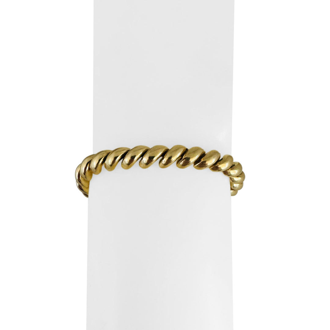 14k Yellow Gold 16.9g Ladies Polished 7mm San Marco Link Bracelet Italy 7.25"