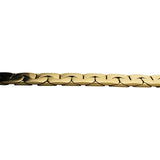 14k Yellow Gold 36.6g Solid Heavy Vintage Men's Zig Zag Link Bracelet Italy 8.5"