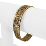 14k Yellow Gold 22.5 Solid Heavy Imperial Gold Beaded Wheat Link Bracelet 6.5"