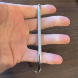 14k White Gold 13.8g Solid Ladies 5mm Omega Link Bracelet Italy 7"