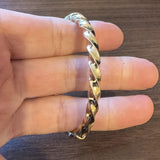 14k Yellow Gold 21g Solid Heavy Vintage 6mm Spiral Bangle Bracelet Italy 7"