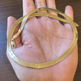 14k Yellow Gold 29.6g Solid Heavy 6.5mm Herringbone Link Necklace Italy 20"