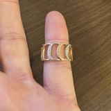 Damiani 18k Rose and White Gold 0.35cttw Diamond Articulated Band Ring Size 6