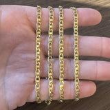 18k Yellow Gold 41.7g Solid 4mm Vintage Mariner Link Chain Necklace Italy 34"