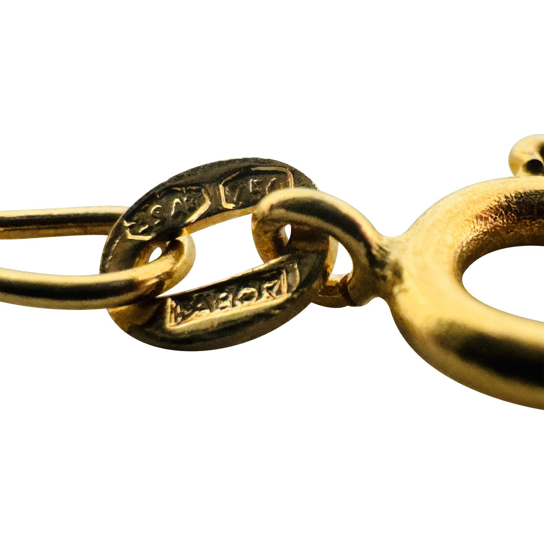 18k Yellow Gold 15.6g Ladies Vintage Enamel Apple Charms Link Necklace Italy 16"