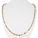 18k Yellow Gold 14.6g Vintage Ladies 5mm Fancy Ball Link Necklace Italy 25"