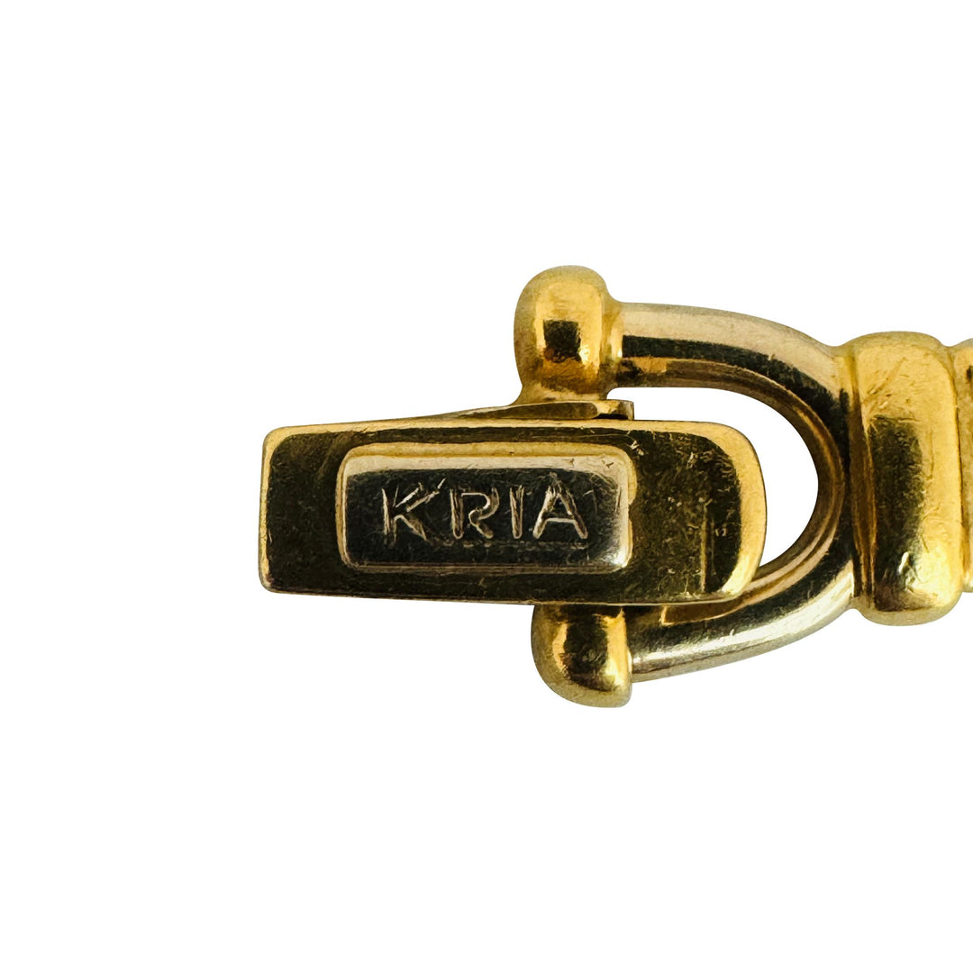 18k Yellow Gold 28g Solid Heavy Fancy Link Station Bracelet Italy 8.5"