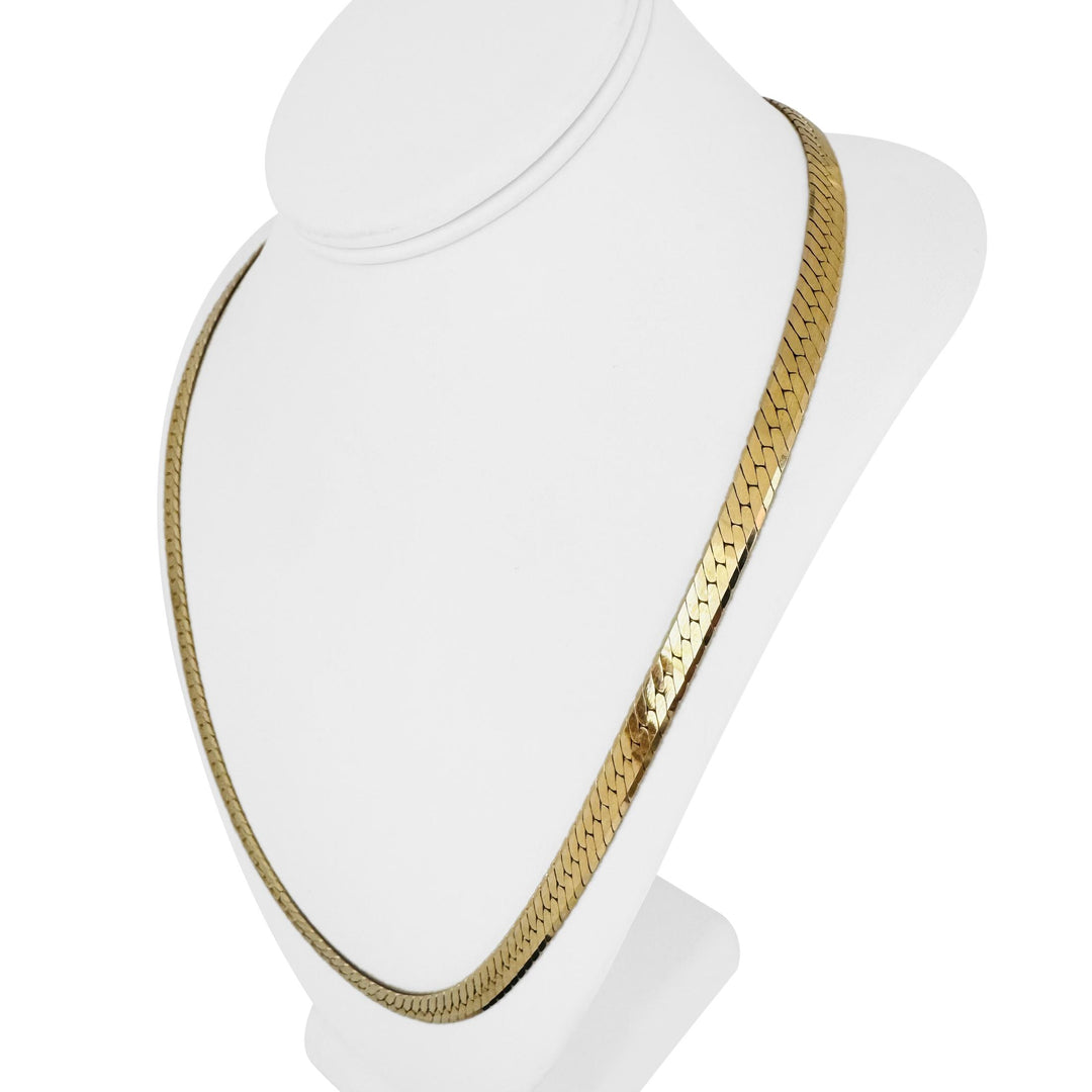 14k Yellow Gold 55g Solid Heavy Thick 7mm Herringbone Link Necklace 24"