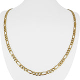 14k Yellow Gold 20g Solid 4.5mm Figaro Link Chain Necklace 24"