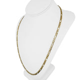 14k Yellow Gold 20g Solid 4.5mm Figaro Link Chain Necklace 24"