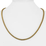 14k Yellow Gold 11.2g Semi Solid 3mm Squared Franco Link Chain Necklace 20"