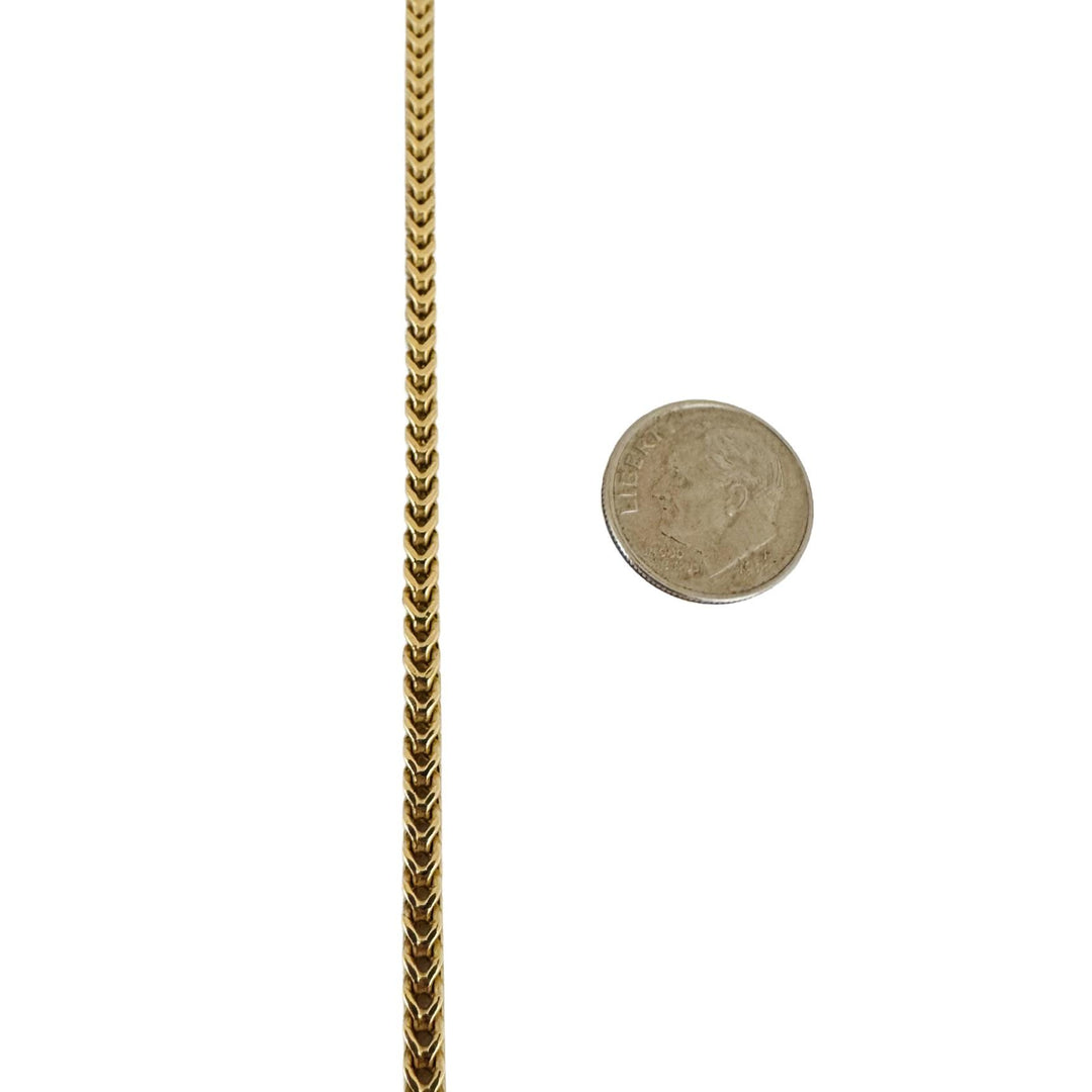 14k Yellow Gold 11.2g Semi Solid 3mm Squared Franco Link Chain Necklace 20"