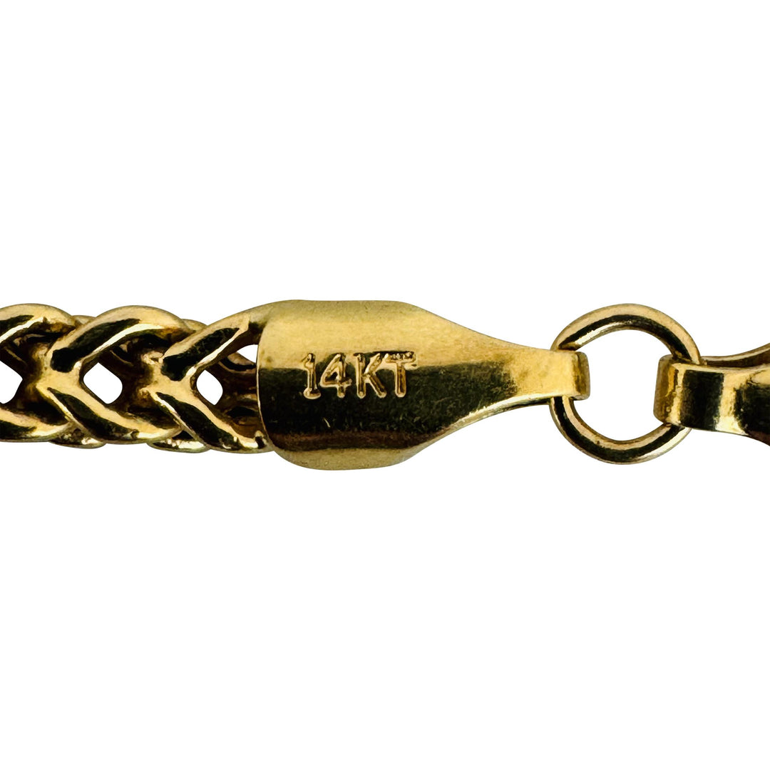 14k Yellow Gold 11.2g Semi Solid 3mm Squared Franco Link Chain Necklace 20"