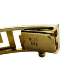 14k Yellow Gold 11.8g Solid Vintage 7mm Greek Key Bangle Bracelet 7.5"