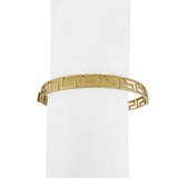 14k Yellow Gold 11.8g Solid Vintage 7mm Greek Key Bangle Bracelet 7.5"