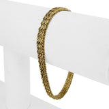 14k Yellow Gold 14.5g Solid 6.5mm Beaded Mesh Link Bracelet Mexico 7.25"