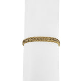 14k Yellow Gold 14.5g Solid 6.5mm Beaded Mesh Link Bracelet Mexico 7.25"