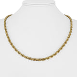 14k Yellow Gold 33g Solid Heavy 4mm Diamond Cut Rope Chain Necklace 20"