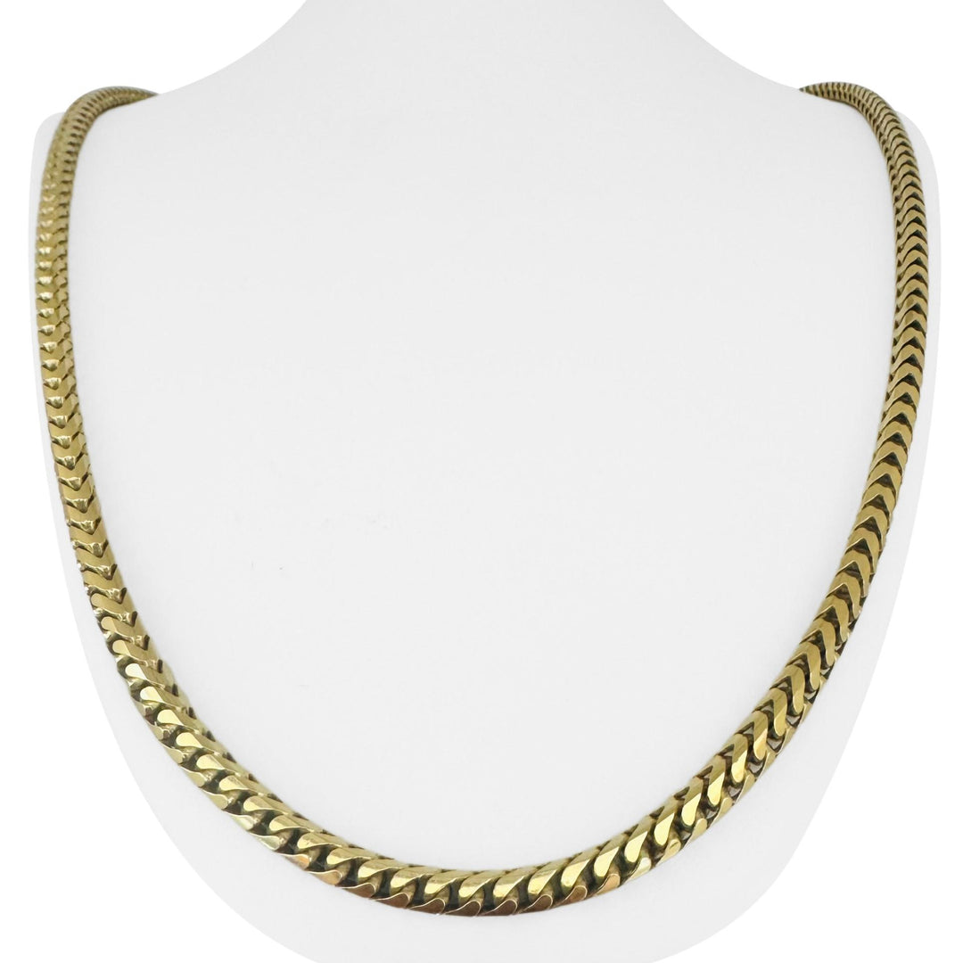 14k Yellow Gold 79.6g Solid Heavy 4.5mm Squared Franco Link Chain Necklace 26"