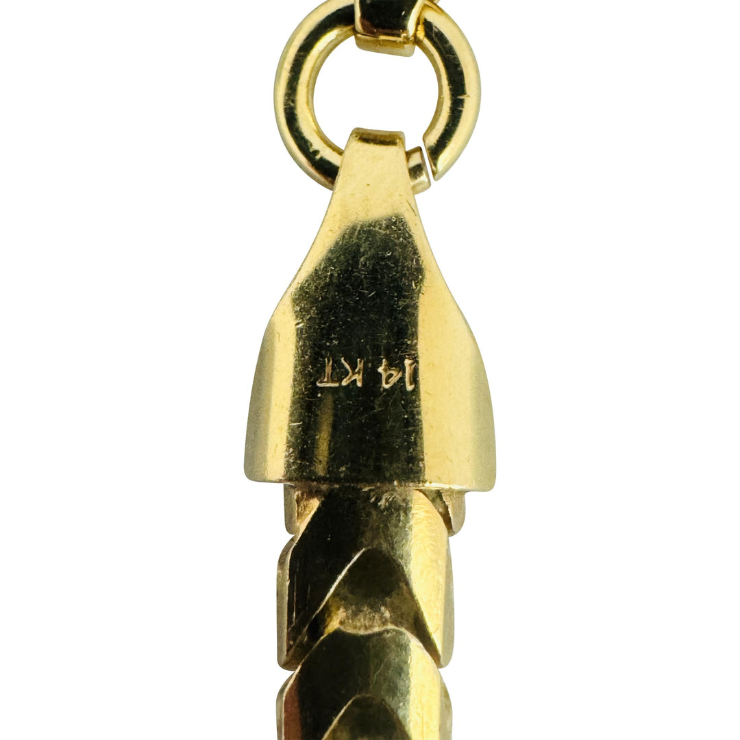 14k Yellow Gold 79.6g Solid Heavy 4.5mm Squared Franco Link Chain Necklace 26"