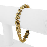 14k Yellow Gold 18.7g Ladies 10mm San Marco Station Link Bracelet Italy 7.5"
