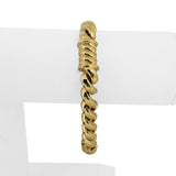14k Yellow Gold 18.7g Ladies 10mm San Marco Station Link Bracelet Italy 7.5"