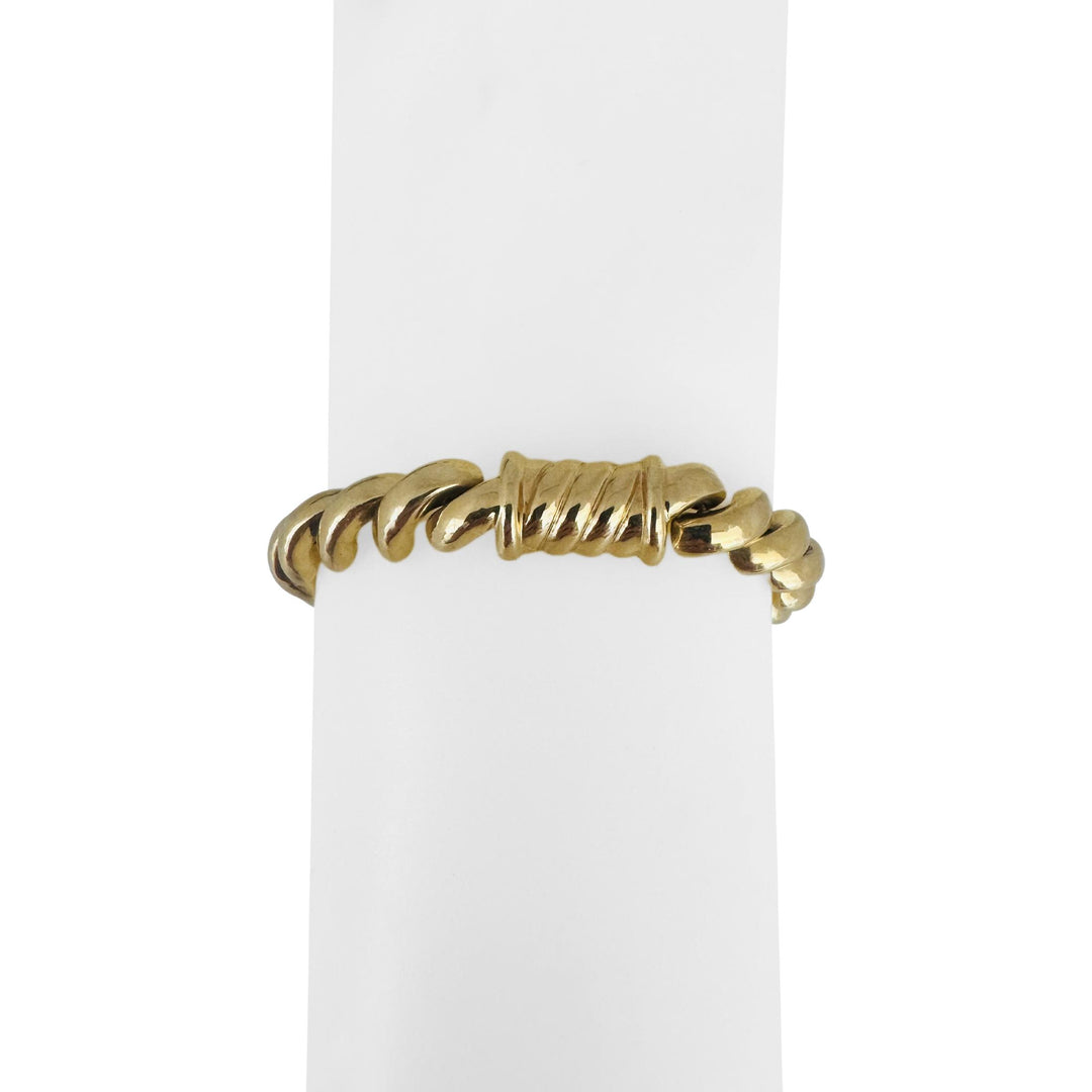 14k Yellow Gold 18.7g Ladies 10mm San Marco Station Link Bracelet Italy 7.5"