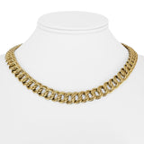 14K Yellow Gold 27g Vintage Ladies 10mm Double Curb Link Necklace Italy 17"