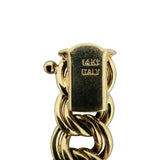 14K Yellow Gold 27g Vintage Ladies 10mm Double Curb Link Necklace Italy 17"