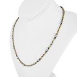 14k Yellow and White Gold 11.8g Two Tone 3.5mm Bar Link Necklace 19.5"