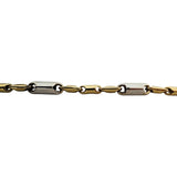 14k Yellow and White Gold 11.8g Two Tone 3.5mm Bar Link Necklace 19.5"