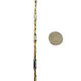 14k Yellow and White Gold 11.8g Two Tone 3.5mm Bar Link Necklace 19.5"