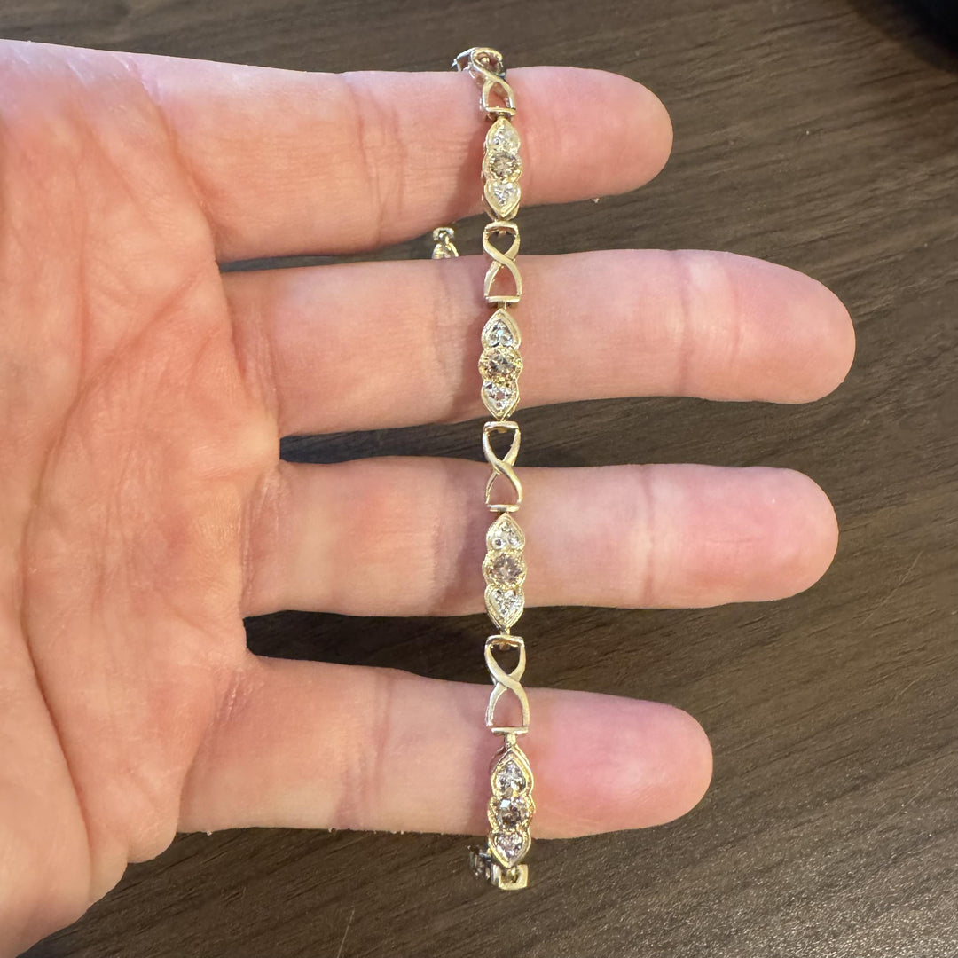 14k Yellow Gold 1cttw Chocolate and White Diamond Link Bracelet 7"