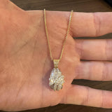 14k Yellow Gold and 1.75cttw Diamond Franco Link Pendant Necklace 18" or 20"