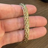 14k Yellow Gold 17.4g Ladies Fancy Link Cabochon Amethyst Bracelet 7"