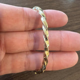 14k Yellow Gold 11g Solid Vintage Spiral Twisted Bangle Bracelet Italy 6.5"