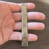 14k Yellow Gold 22.5 Solid Heavy Imperial Gold Beaded Wheat Link Bracelet 6.5"