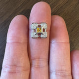 18k White Gold 0.56cttw Diamond and Yellow Orange Sapphire Slide Pendant