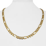 14k Yellow Gold 24.5g Solid 6mm Figaro Link Chain Necklace Italy 21"