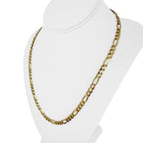 14k Yellow Gold 24.5g Solid 6mm Figaro Link Chain Necklace Italy 21"