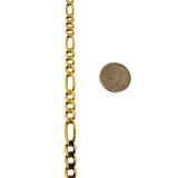 14k Yellow Gold 24.5g Solid 6mm Figaro Link Chain Necklace Italy 21"