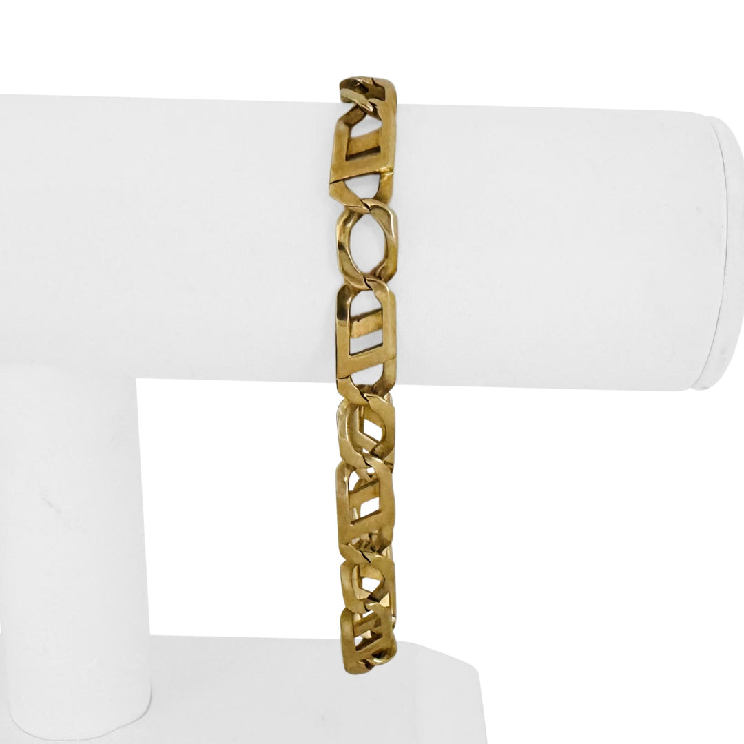 14k Yellow Gold 20.3g Solid Vintage Men's 8mm Figarucci Link Bracelet 8.5"