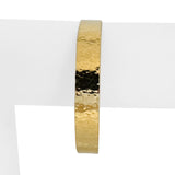 14k Yellow Gold 14.7g Solid Hammered 10mm Round Bangle Bracelet 7.75"