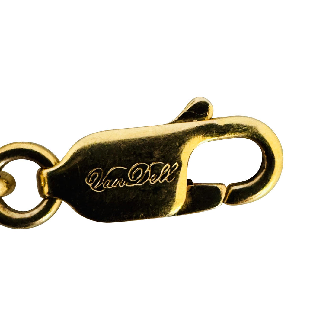 14k Yellow Gold 6.2g Light Vintage Van Dell Mickey Mouse Charm Bracelet 7.25"