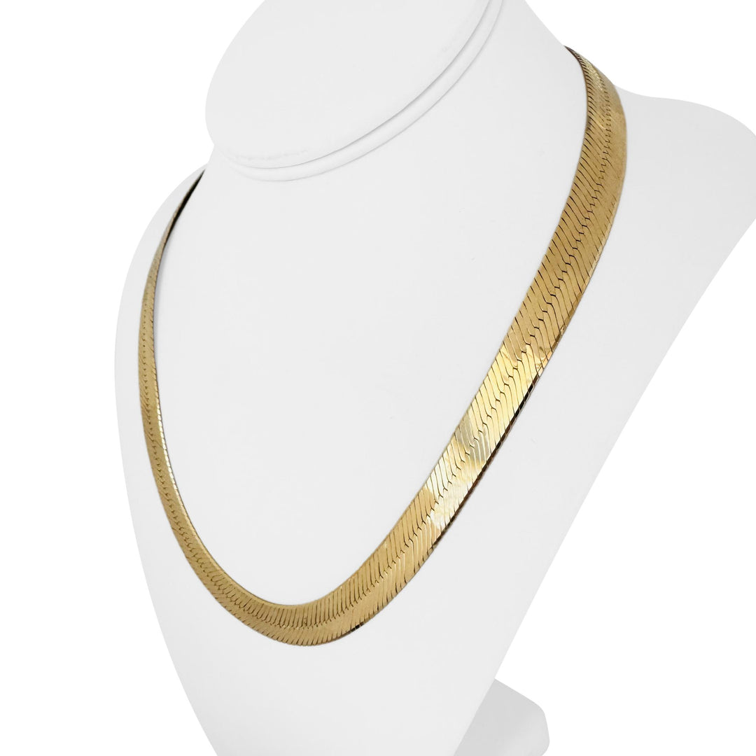 14k Yellow Gold 41.2g Solid Heavy 10mm Herringbone Link Necklace Italy 20"